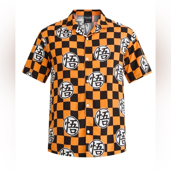 Dragonball Super Men's and Big Men's Graphic Woven Resort Shirt - Picture 1 of 8